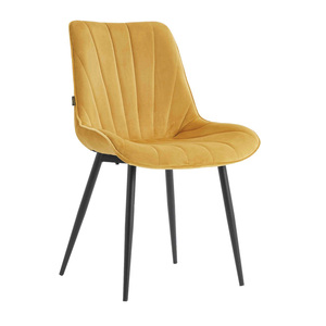 Sedia da <span class=keywords><strong>Cucina</strong></span> Moderna e Confortevole in Velluto <span class=keywords><strong>Rosa</strong></span> con Gambe in Metallo - Product Image 6