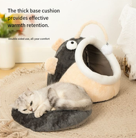 Lit pour chat isolé pour l'hiver, pour chatons, maison pour animaux de compagnie fermée, maison pour chat toutes saisons, accessoires pour animaux de compagnie, lit pour chien