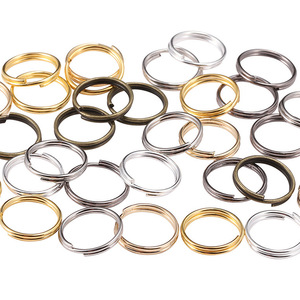 Anneaux ouverts en métal double couche pour la fabrication de bijoux, 12 mm, couleur argent, or, bronze, composants de porte-clés, accessoires DIY, fournitures - Product Image 1