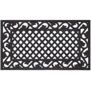 Tapis en caoutchouc à motif de fleurs en diamant, rectangulaire, fabriqué à la machine, antidérapant, lavable, durable, écologique, avec support en HDPE pour l'extérieur - Product Image 3