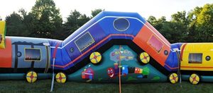 Château gonflable <span class=keywords><strong>de</strong></span> haute qualité Chuggy Choo choo avec toboggan et trampoline à vendre - Product Image 2