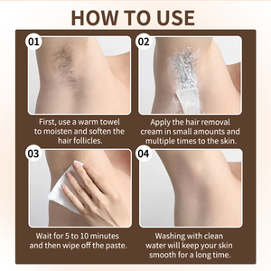 Crème dépilatoire à effet rapide pour femmes, crème dépilatoire avec formule sensible pour les zones intimes et du corps - Product Image 4