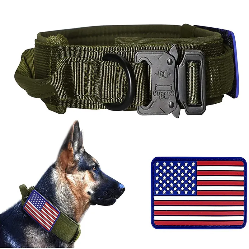 Pet Supplies Tactical Dog Collar Nylon Metal Buckle Dog Collar Dogs Medium And Large Collars