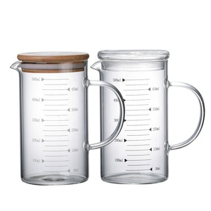 Tasses à mesurer <span class=keywords><strong>en</strong></span> <span class=keywords><strong>verre</strong></span> borosilicate transparent, écologiques, personnalisables <span class=keywords><strong>en</strong></span> gros, avec poignée isolante, faites à la main et soufflées à la bouche - Product Image 3