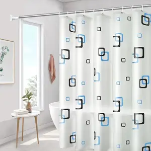 Cortina de ducha de PE resistente al agua, revestimiento para estantes de baño y bañera, cortina de ducha barata