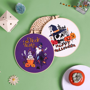 Kit de broderie en <span class=keywords><strong>laine</strong></span> style floral pour adultes - Décoration de fête personnalisée écologique DIY pour Halloween - Product Image 2