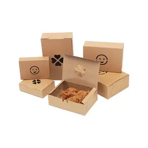 Kunden spezifische Kraft papier verpackung in Lebensmittel qualität French Fried Chicken Burger Box zum Mitnehmen Verpackungen Container To Go Food Packaging Box