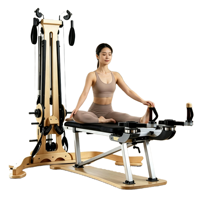 Tour de poulies en bois de hêtre massif de qualité commerciale, équipement de fitness à mouvement en spirale pour studio de yoga