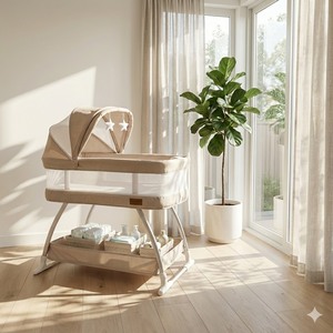 Nueva Cuna de Madera para Bebé con Deslizamiento Automático, Cuna Eléctrica Plegable con Deslizamiento Automático - Product Image 1