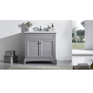 36Inch Transitional <b>Bathroom</b> <b>Vanity</b> with Wood Mirror& Water Resistant Design Durable Construction Single Sink Made in Vietnam - Product Image 2