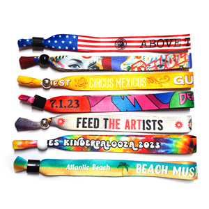 Pulseras Personalizadas de Tela Reciclada RPET para Festivales, con Cierre de Bambú - Product Image 5