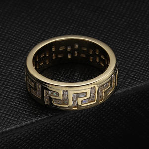 Bague en or uni, design simple, haute qualité, pour homme, bague signet en argent, or, rose, pour incrustation de zircon - Product Image 3