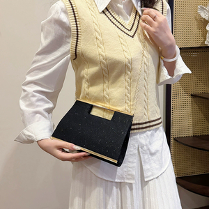 <span class=keywords><strong>Euro</strong></span> mode métallisé cadre pochette <span class=keywords><strong>en</strong></span> cuir pochette sac à main femmes longue chaîne sac à bandoulière brillant paillettes fête bal Date sacs à main - Product Image 6