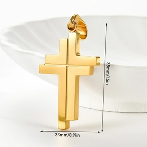 Pendentif croix unique en acier inoxydable pour collier, chaîne, breloques, amulettes religieuses chrétiennes, fabrication de bijoux DIY pour hommes et femmes - Product Image 2