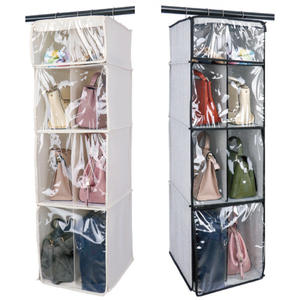 Sac de rangement suspendu en tissu multi-couches transparent, entièrement fermé, anti-poussière, avec crochets, capacité 35L pour placard - Vente en gros - Product Image 1