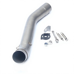 for Kawasaki Z750 Z800 <b>Exhaust</b> Pipe Mid Section 51mm Stainless Steel Bent Pipe With <b>Clamp</b> And Hardware For Motorcycle Touring - Product Image 4