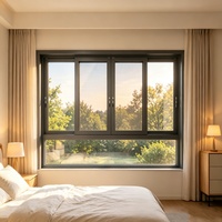 Fenêtre battante moderne en alliage d'aluminium à rupture de pont thermique, double vitrage, avec moustiquaire intégrée, insonorisée, pour salle de bain et maison
