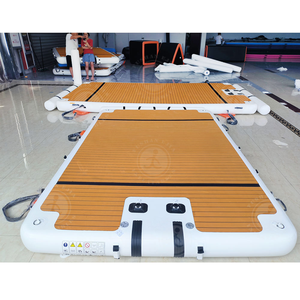 Dock de yacht gonflable robuste et <span class=keywords><strong>lit</strong></span> <span class=keywords><strong>flottant</strong></span> - Surface texturée en bois antidérapante - Product Image 2