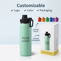 Botol Air Dua Lapis 25oz SS304 Dengan Pegangan, Termos Vakum Berinsulasi Bebas BPA, Hadiah Logo Kustom, Cangkir Termos, Tumbler Outdoor