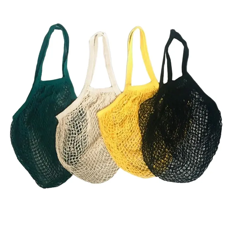 2024 New YCH Reusable Natural mesh net bags fruit vegetable potato packing Large Capacity Cotton Pouch Net Tote Bag Shopping Bag