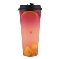 Gobelets en plastique PP transparent dépoli moulés par injection, modèle ZSBXH de marque CLX, jetables, avec couvercle, pour thé au lait à emporter, vente en gros