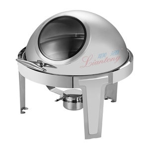 Roll Top Equipamento Comercial Hotel Buffet 6 Litros Chafing Dish Wedding Round Food Warmer com Janela Visual - Product Image 1
