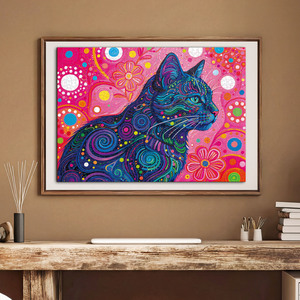 Custom Manufacturer Printing Factory <b>Jigsaw</b> <b>Puzzle</b> Psychedelic <b>Cat</b> OEM for Kids Family Adult - Product Image 5