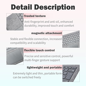 Mới Nhất Bàn Phím Bìa Cho Bề Mặt Máy Tính Xách Tay 3 4 5 Gen 13.5 Inch Chất Lượng Cao Màu Đen Màu Grey USB Máy Tính Bảng Bàn Phím - Product Image 4