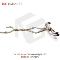 ING Tuyau d'échappement à valve électronique double mode en acier inoxydable Cat-Back à fixation directe pour Alfa Romeo Giulia Quadrifoglio 2.9T