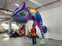 Lézard gonflable de parade, brillant, publicité décorative extérieure