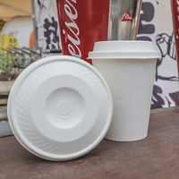 Couvercle de tasse en bagasse 90 mm, biodégradable, jetable, pour café, thé, boissons chaudes, écologique, compostable, en papier, vente en gros, personnalisé