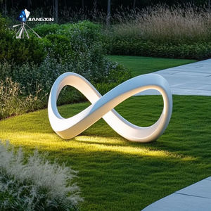 Escultura de Línea Abstracta en Fibra de Vidrio Hecha a Mano, Diseño de Infinito, Recubrimiento UV Ecológico, Personalizable para Paisajes de Lujo - Product Image 4