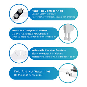 OEM/ODM Dual Nozzle Toilet <strong>Bidet</strong> <strong>Sprayer</strong> Home Sanitary Ware Attachment for Hot &amp; Cold Water Plastic Design for Apartment Use - Product Image 4
