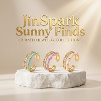 Bague double couche émaillée JinSpark pour femme « Enchanted Zen Bamboo » avec placage or 18 carats, style empilable et alliance éternité