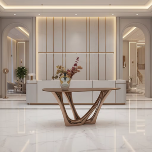 Console d'entrée élégante <span class=keywords><strong>de</strong></span> style nordique moderne, table d'entrée en acier inoxydable poli pour bureau, hall d'entrée et zone <span class=keywords><strong>de</strong></span> réception - Product Image 2