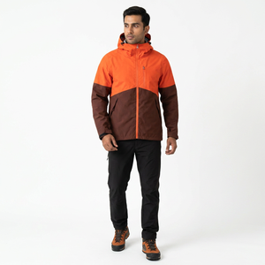 Custom <b>Men's</b> Outdoor Hood Windbreaker <b>Jacket</b> <b>for</b> Winter Hiking Breathable Windproof Coated Fabric Solid Zipper <b>for</b> Adults - Product Image 1