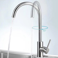 Robinet de cuisine ZOYUE en acier inoxydable 304 finition dorée, à poser sur plan, eau chaude et froide, col de cygne, vente en gros usine
