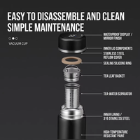 Thermos intelligent en acier inoxydable avec logo personnalisé, affichage de la température, infuseur à thé, isolation thermique de 6 à 12 heures