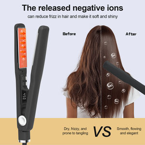 Plancha de Pelo Eléctrica LCD con Revestimiento de Goma 2 en 1, Rizador con Placas de Titanio Nano de Doble Voltaje, 1 Pulgada, Flotantes 3D, para Uso Doméstico y Hotelero - Product Image 3