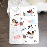 Étui pour tablette en cuir transparent léger et fin avec rotation magnétique et séparation pour iPad Air 4/5, motif chiot blanc