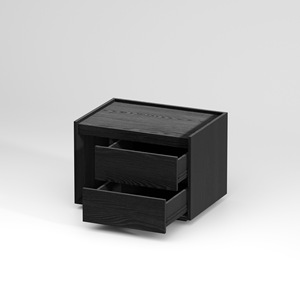 <span class=keywords><strong>Table</strong></span> <span class=keywords><strong>de</strong></span> <span class=keywords><strong>chevet</strong></span> minimaliste italienne noire avec tiroir <span class=keywords><strong>de</strong></span> rangement et armoire pour appartement, maison, chambre à coucher - Luxe polyvalent - Product Image 1