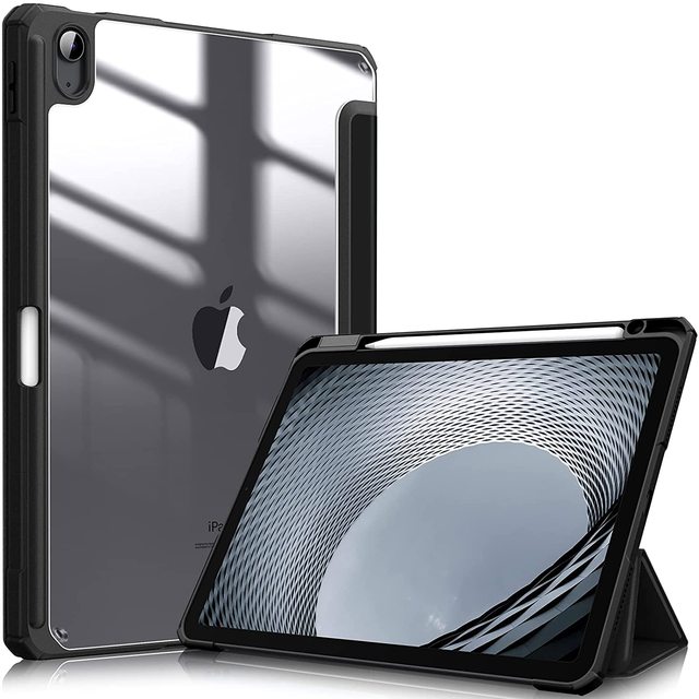 Slim Lightweight Trifold Stand Smart Case with Clear Transparent Back Shell for iPad 10th Gen 10.9 2022