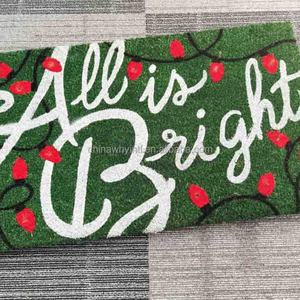 Tapis de porte en fibre de coco avec lumière LED musicale, capteur sonore, batterie, vacances, joyeux Noël - Product Image 6