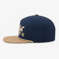 Gorra de Golf Vintage de Dos Tonos con 5 Paneles, Estructurada, Visera Plana, Logotipo Bordado en 3D Personalizado, Deportiva, Unisex, con Cierre a Presión