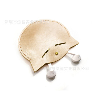 Sac de rangement personnalisé en cuir pour écouteurs, organiseur de câbles de données pour écouteurs, porte-monnaie, cadeau gratuit. - Product Image 3