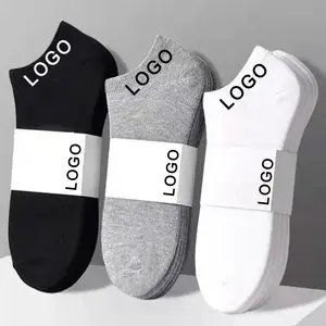 Оптовая продажа, дешевые мужские модные Дышащие Короткие мужские носки с логотипом на заказ