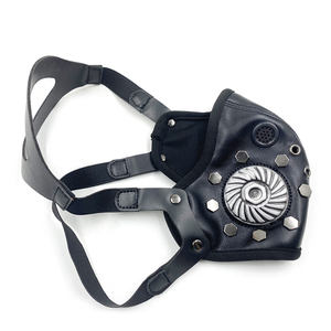 Masques de moto intégraux en <span class=keywords><strong>latex</strong></span> style punk, cool, pour hommes, mode punk rock hip-hop, pour Halloween, fête, cosplay, <span class=keywords><strong>masque</strong></span> à rivets, drôle et effrayant - Product Image 1
