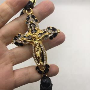 Красивый золотой крест с даймоном и Иисусом для украшения автомобиля, подвесной крест с Иисусом для автомобиля - Product Image 3