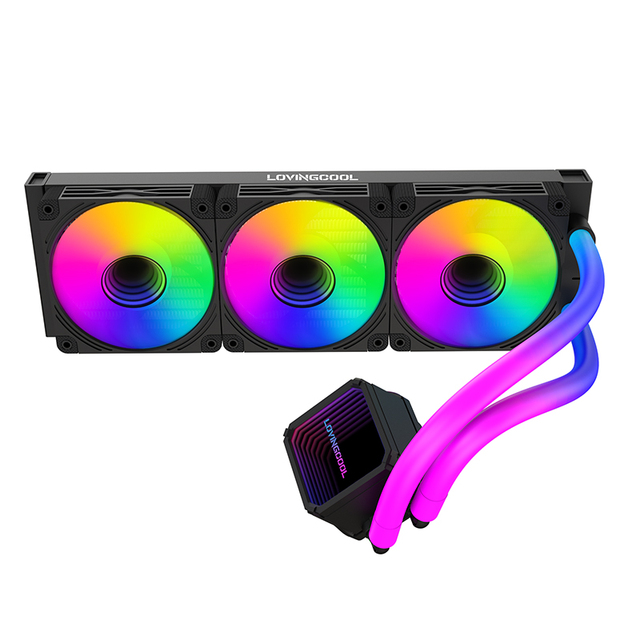 Lovingcool 360 ARGB CPU Liquid Cooler 360MM AIO All-in-One Water Cooling Radiator With Copper Heat Sink and LED Water Pipe