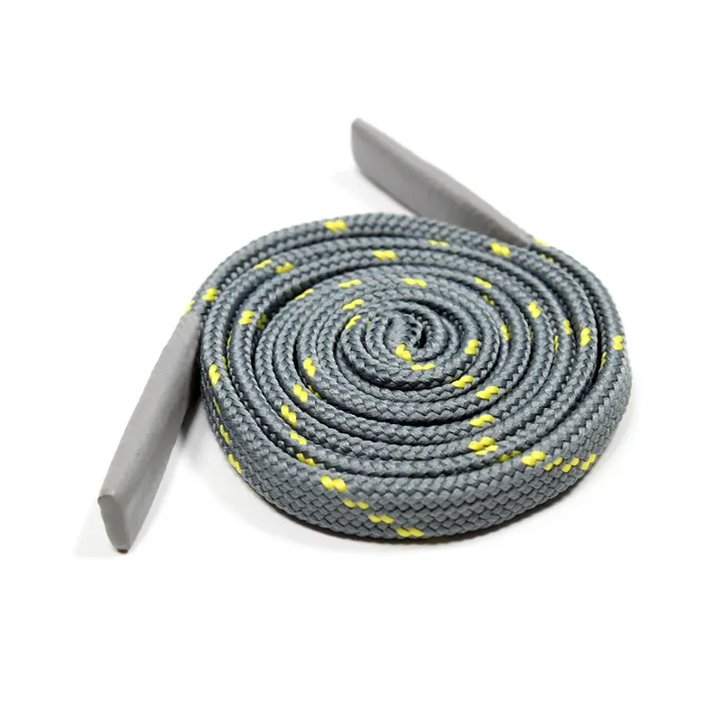 5mm Polyester düz yansıtıcı filament ipi İpli özel logo silikon uç drawcord